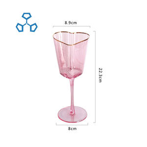 Vetreria <span class=keywords><strong>rosa</strong></span> colore <span class=keywords><strong>rosa</strong></span> a forma di cuore Champagne flauto cristallo bicchiere di vino Champagne alla rinfusa a forma di cuore <span class=keywords><strong>bicchieri</strong></span> di Champagne - Product Image 2