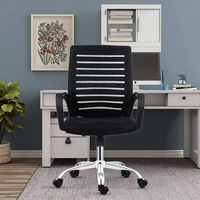 Chaise de bureau ergonomique pivotante moderne avec dossier en maille, chaise de travail pour le personnel de conférence et les utilisateurs d'ordinateur