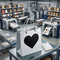 Sacs fourre-tout en papier kraft blanc biodégradable faits à la main avec poignées à cordon, design personnalisé pour les boutiques, les cadeaux, les chaussettes, l'emballage de fourrures