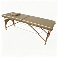Table de massage pliante de luxe à 2 sections, pieds en bois, lit de spa portable pour usage professionnel