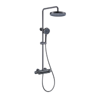 Système de colonne de douche thermostatique apparente en laiton chromé de style britannique avec mitigeur et robinets pour salle de bain