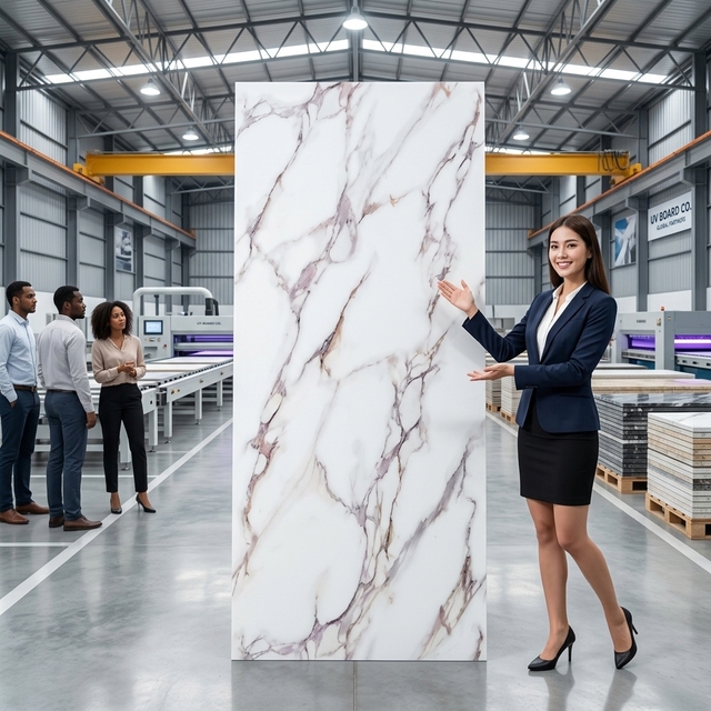 High Quality TV Background Wall Uv Marble Sheet Pvc Wall Panels for Interior Wall Decoration