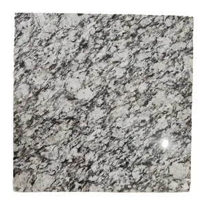 White Sea Waves Granite Countertop Slabs Stone Customized Prefab Staircase Steps Riser Tiles