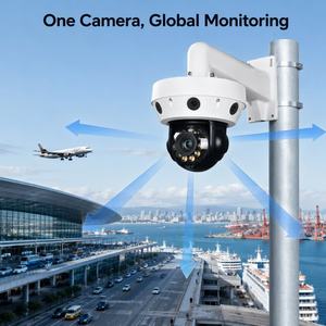 Caméra IP PTZ panoramique multi-lentilles de sécurité avec 4 objectifs fixes, 1 objectif zoom optique 20X, suivi automatique et microphone - Product Image 6
