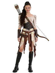 Disfraz de Guerrero Vikingo para Mujer Adulta, Conjunto de Vestido con Capucha Vintage de Poliéster para Halloween, Cosplay y Fiestas - Product Image 6