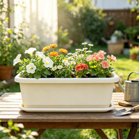 Jardinière carrée de haute qualité pour balcon, grande jardinière rectangulaire en plastique pour l'extérieur, pour les légumes