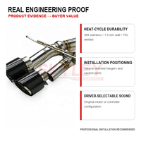 Échappement arrière à soupapes pour BMW M2 G87 S58 3.0T 76mm en acier inoxydable 304 avec embouts quadruples