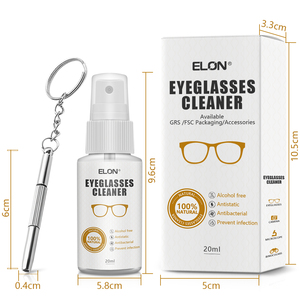 Nettoyant pour verres 20ml Logo OEM 100% Kit de nettoyage pour lunettes naturelles Chiffon de nettoyage en microfibre Tournevis pour lunettes optiques - Product Image 6