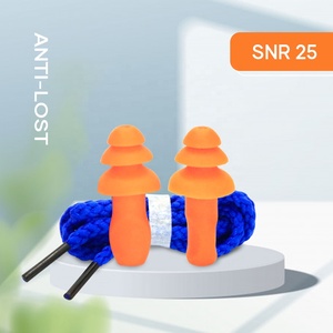 Bouchons d'oreilles réutilisables en TPE/silicone avec réduction de bruit NRR 25dB, protection auditive filaire pour la conservation de l'audition industrielle - Product Image 2