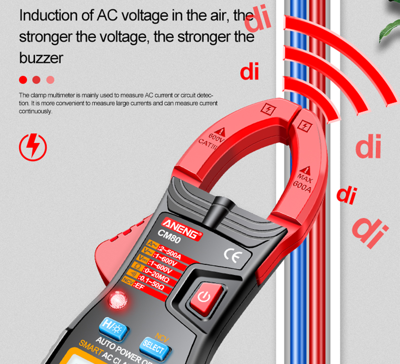 ANENG CM80 Digital clamp meter Ammeter Voltage Car Amp Hz Capacitance NCV Ohm Test multimeter digital profesional tester