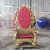Grande Statue de Noël Extérieure en Fibre de Verre, Trône de Père Noël, Matériau en Résine Durable, pour Parcs, Places Publiques et Ensembles Photo de Fêtes