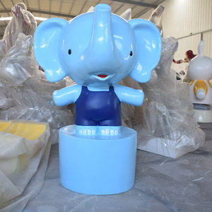 Jiahua Cartoon <b>Elephant</b> Fiberglass Outdoor <b>Decoration</b> Figure Floor Mount Animal Sculpture - Product Image 2