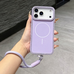<span class=keywords><strong>เคส</strong></span>โทรศัพท์มือถือแบบแม่เหล็กสีพื้นประดับเพชรหรูหราสำหรับผู้หญิง รุ่น iPhone 17 Air 16 15 14 <span class=keywords><strong>13</strong></span> <span class=keywords><strong>12</strong></span> 11 <span class=keywords><strong>Pro</strong></span> <span class=keywords><strong>Max</strong></span> - Product Image 5