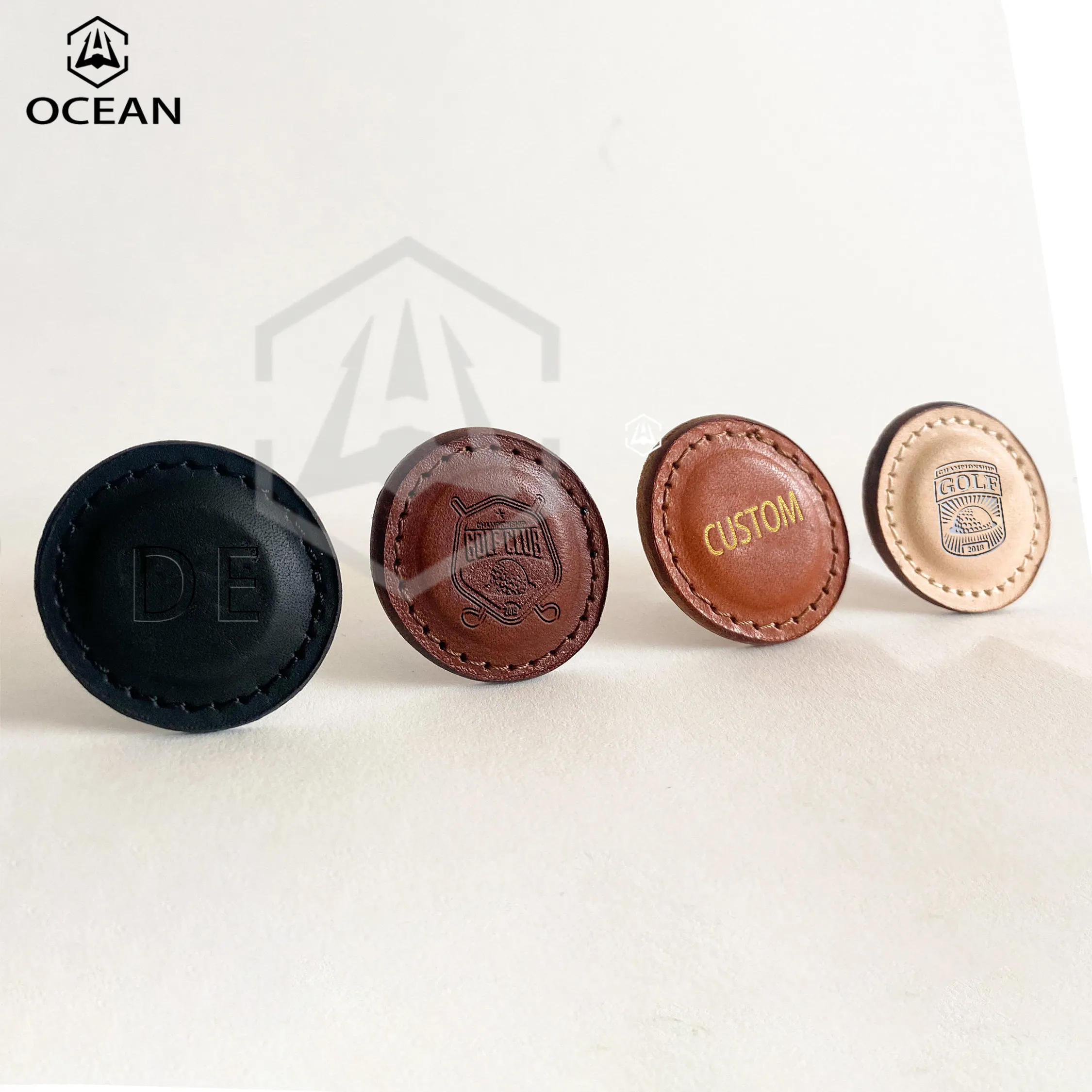 Sang Trọng Biểu Tượng Tùy Chỉnh Da Golf Bóng Đánh Dấu Golf Bóng Dòng Đánh Dấu Handmade Cổ Điển Đánh Dấu Golf Phụ Kiện