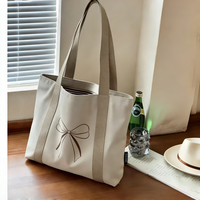 Sac fourre-tout robuste personnalisé en toile, sacs de courses avec mini-pochette amovible, conception haute capacité de charge, sacs fourre-tout pour femmes