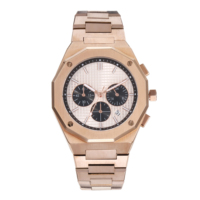 Luxuriöse Herren-Quarzuhr mit 43mm Edelstahlarmband, Analog-Zifferblatt, Kristallglas und Wasserdichtigkeit