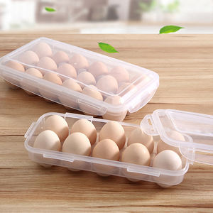 Boîte de rangement pour œufs en plastique transparent à 10/18/34 compartiments <span class=keywords><strong>avec</strong></span> couvercle pour réfrigérateur, conteneur de conservation des œufs frais pour la cuisine, facile à ranger - Product Image 5