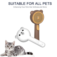 Brosse à vapeur pour animaux de compagnie pour chien et chat 3-en-1 Brosse de toilettage à vapeur pour l'épilation Peigne de pulvérisation autonettoyant avec brouillard