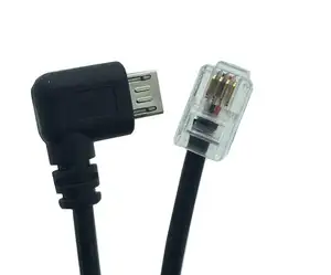 廉价角度USB微型公延长线至RJ9 4P4C公转换器线RJ9 RJ10电话电缆
