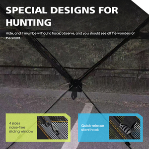 Tente de chasse et de tir à l'arc portable en nylon imperméable camouflage 6 places pour la chasse et le tir à l'arc - Product Image 4