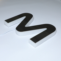 Enseigne lumineuse LED complète personnalisée, enseigne en acrylique 3D éclairée latéralement, logo personnalisé pour les façades de bâtiments et les devantures de magasins