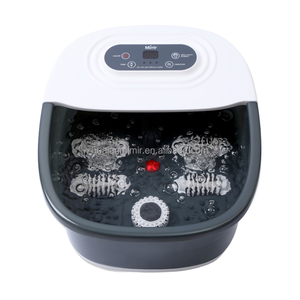 Bain de pieds chauffant électrique Mimir avec 4 rouleaux de massage, boîte à médicaments, bulles et lumière rouge pour pédicure et massage des pieds - Product Image 2