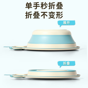 Ensemble de lavabo pliant multifonctionnel pour bébés de 0 à 12 mois, design de dessin animé avec fonction de suspension, bleu, vert, violet - Product Image 3