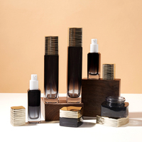 Flacons de soin de la peau en verre dégradé violet et noir de luxe 20g/50g/30-120ml avec pompe à vide pour hommes et femmes, emballage cosmétique