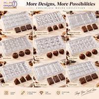 Moule à chocolat carré géométrique personnalisé Tangba en polycarbonate, moule à praline 3D texturé en relief, pour chocolatier, confiserie, pâtisserie
