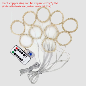 Guirnalda de Luces LED Decorativas con Control Remoto USB para Uso en Interiores y Exteriores, Guirnalda para Bodas, Luces de Cortina Navideñas - Product Image 4