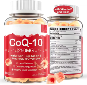 Gummies sans sucre au CoQ10, Niacine et Acide Folique à absorption élevée pour la santé cardiaque, l'énergie cellulaire et les antioxydants - Product Image 1