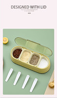 Boîte à condiments en plastique anti-poussière avec 4 compartiments, hermétique, de qualité alimentaire, pour sel, poivre et herbes, passe au lave-vaisselle