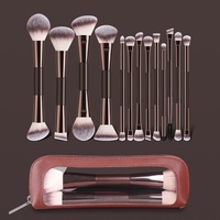 Nouvel ensemble de pinceaux de maquillage professionnels en nylon de 14 pièces, pinceaux de maquillage portables de voyage, outils de maquillage multifonctionnels à double tête