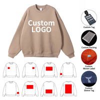 Sweat-shirt à col rond personnalisé pour homme, tissu polaire 350 GSM, grande taille, doux, chaud, décontracté, pour tous les jours, articles en stock