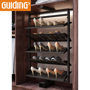 <span class=keywords><strong>Zapatos</strong></span> de plataforma de almacenamiento en Rack organizador de armario de gabinete estantes telescópicas estante giratorio zapato titular - Product Image 2