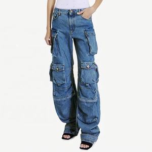 Novedades 2026, Pantalones <span class=keywords><strong>Vaqueros</strong></span> de Mezclilla con Bolsillos, Elegantes y a la Moda para <span class=keywords><strong>Mujer</strong></span> - Product Image 2