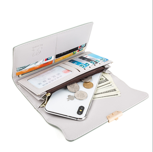 Women's <b>Long</b> Fashion Leather <b>Wallet</b> with Open Closure and Stone Pattern Featuring Polyester Lining and Buckle Closure - Product Image 3