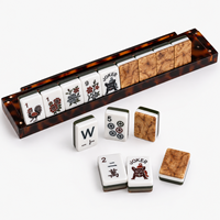 Tuiles de Mahjong Américaines de Luxe en Acrylique à Quatre Couches Effet Bois, Jeu pour 4 Personnes, Durables, Idéales pour les Réunions entre Amis et Famille, 160 Tuiles