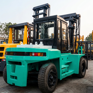 <b>Used</b> Mitsubishi 7 Ton 4WD Diesel Forklift Three Stage Mast Solid Tires Rough Terrain Capability Manual Operation Hydraulic Side - Product Image 1