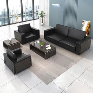 Conjunto de Sofás de Oficina Saint-Lee, Cuero PU, Esponja de Alta Densidad, Muebles de Recepción, Diseño Moderno - Product Image 1
