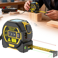 Télémètre laser 60 m, ruban à mesurer 5 m, niveau laser 3 en 1, outil multifonctionnel de mesure de distance avec écran LCD