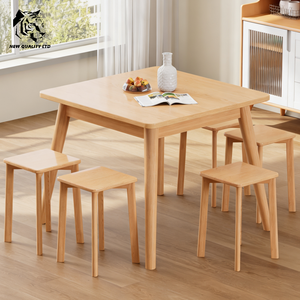 Mesa de comedor cuadrada de madera, diseño nuevo, muebles de comedor, precio bajo de fábrica en China, OEM ODM, en stock, lista para enviar. - Product Image 4