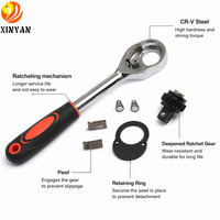 Jeu de clés à douilles métriques industrielles 12 pièces, 1/2" et 1/4" de pouce, avec cliquet, en acier chromé zingué, kit d'outils manuels OEM, 210 Nm max.