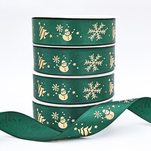 Winter Xmas Pattern Fabric <b>Ribbon</b> Bespoke Text For Christmas Party Favor Decor - Product Image 5