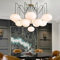 Luminaire suspendu LED anti-éblouissement à hauteur réglable, forme de globe en cuivre, abat-jour en marbre d'albâtre, pour salon, restaurant, bar, usage domestique