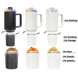 Gobelet à revêtement en <span class=keywords><strong>poudre</strong></span> H2.0 de 40oz avec compartiment de rangement pour les collations Gobelet à double paroi en acier inoxydable de 40oz avec poignée - Product Image 6