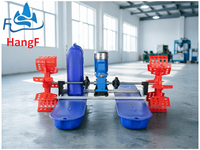 HANGFENG GWZJ107C Moteur électrique AC 1 CV 380V en acier inoxydable, 4 cannelures, 2 hélices, pompe flottante à roue à aubes, aérateur avec boîte de vitesses