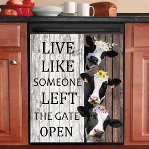 Sunflowers Highland Cow Housse magnétique pour lave-vaisselle, style campagnard, réutilisable, pour réfrigérateur, <span class=keywords><strong>d</strong></span>écoration pour la maison et la cuisine - Product Image 4
