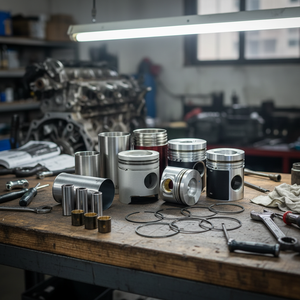 Nouveau piston en alliage d'aluminium Nissan LD20 de la marque LU pour 6 cylindres, rénovation/mise à niveau avec garantie d'un an de TW - Product Image 3