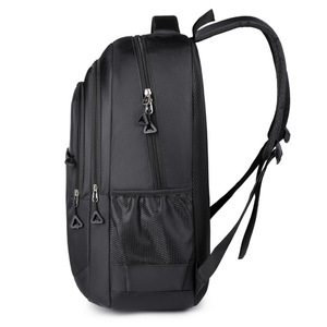 Laptop <b>Backpack</b> Large Capacity Lightweight Unisex Travel Business <b>School</b> Bag With Laptop Compartment Solid Color Gray <b>Black</b> - Product Image 3